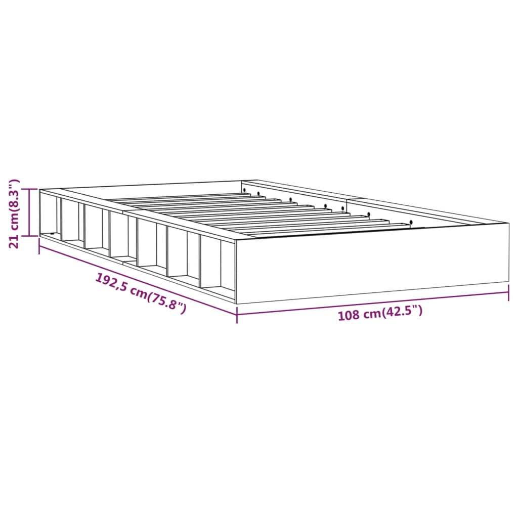 Bed Frame without Mattress 90x190 cm Single Single Solid Wood