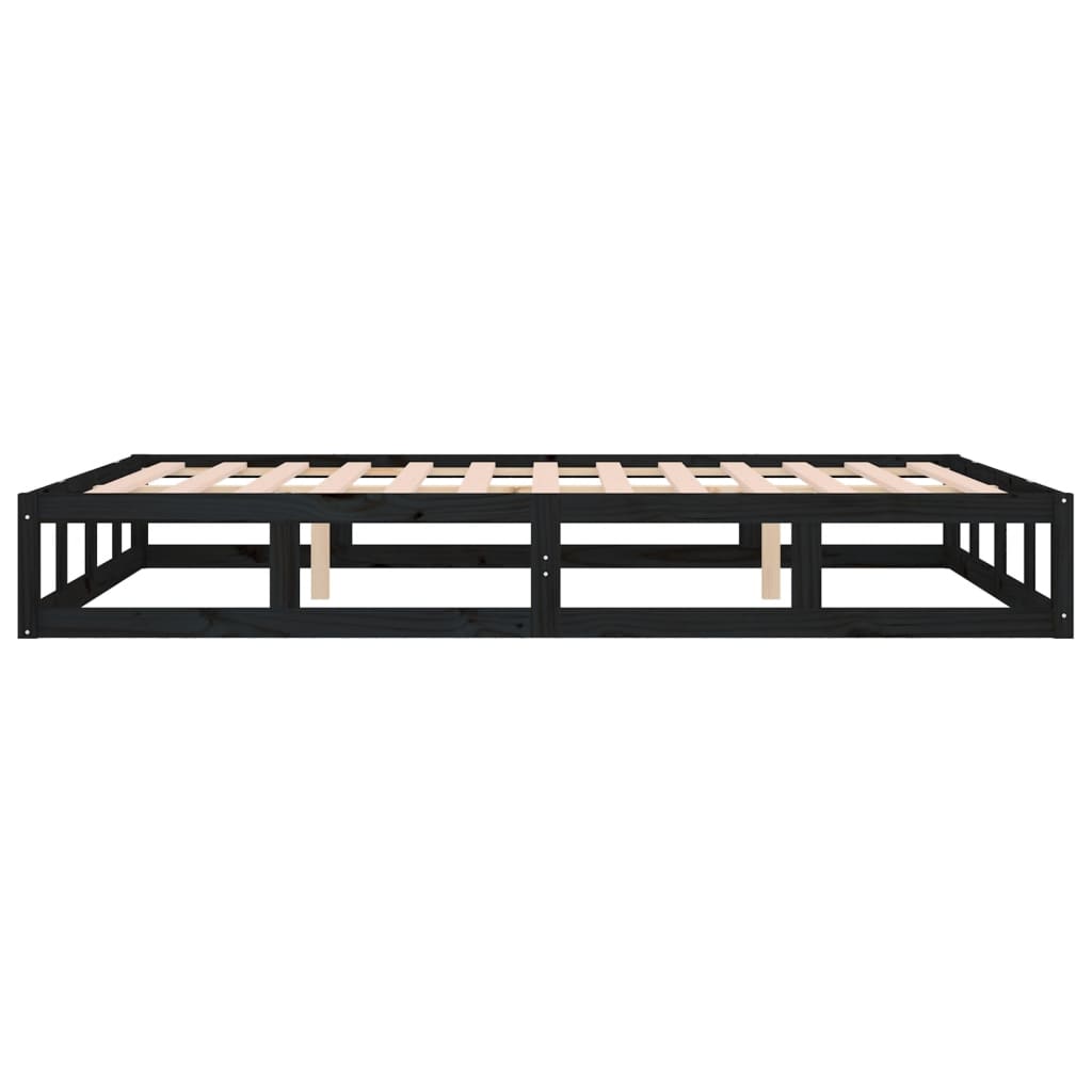 Bed Frame without Mattress Black 120x200 cm Solid Wood
