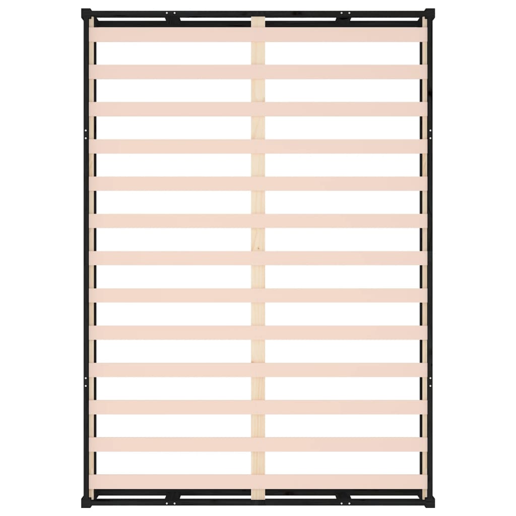 Bed Frame without Mattress Black 120x190 cm Small Double  Solid Wood
