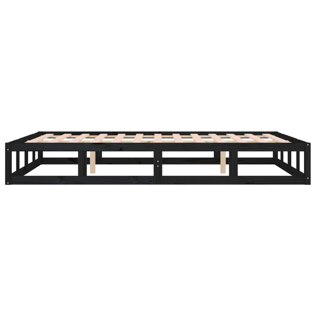 Bed Frame without Mattress Black 120x190 cm Small Double  Solid Wood