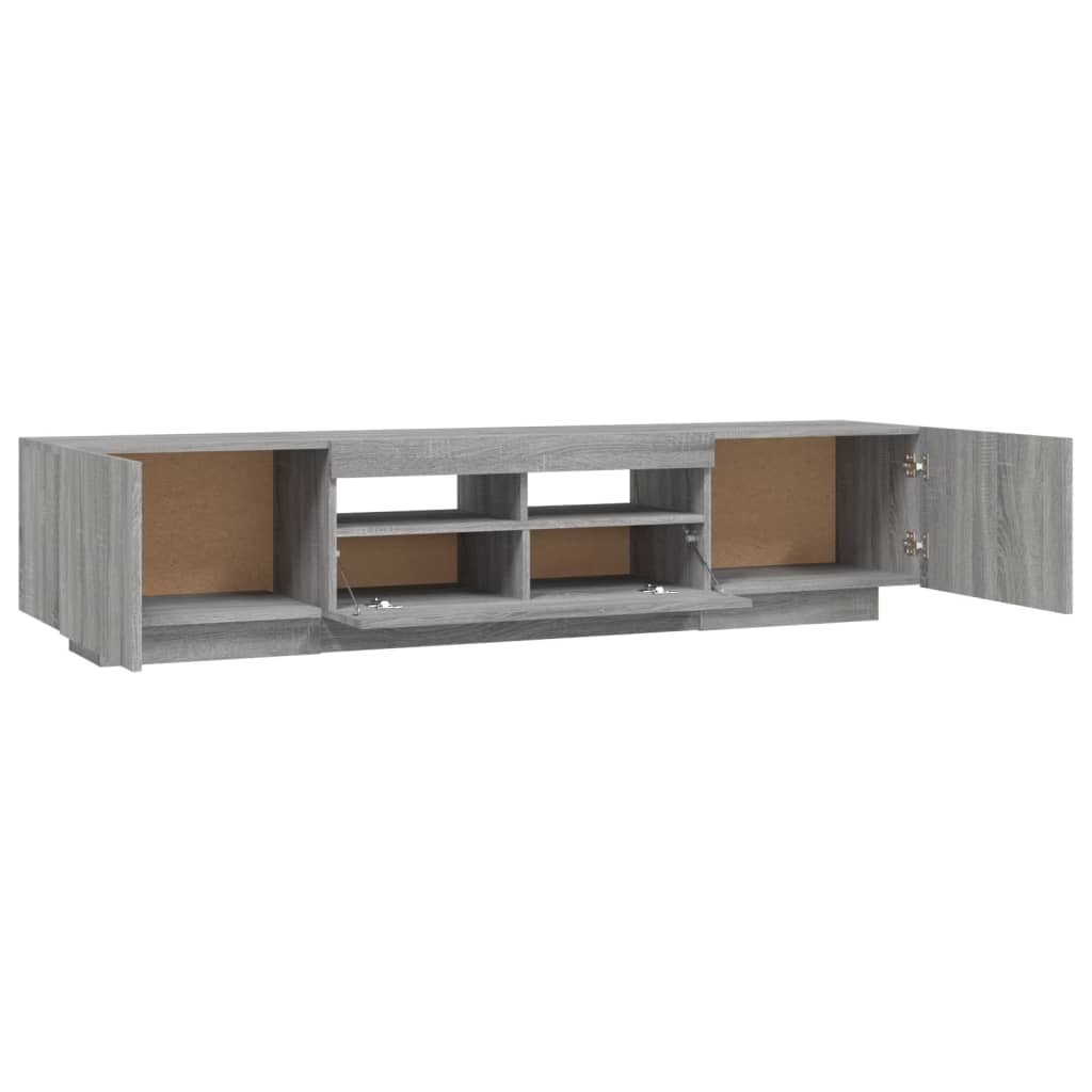 Modern Wooden 2pcs 70 Inch TV Tele Stand Unit Cabinet With LED Lights & Storage