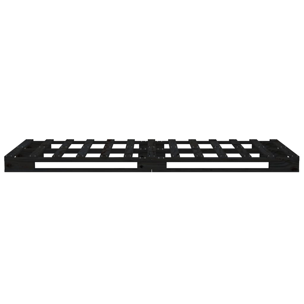 Bed Frame without Mattress Black 75x190 cm Small Single Solid Wood Pine