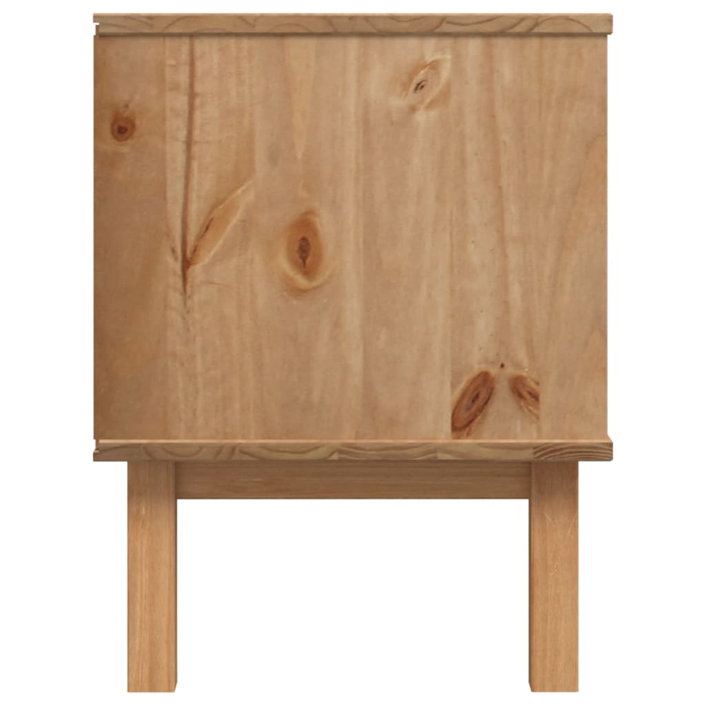 TV Cabinet OTTA Brown and White 113.5x43x57cm Solid Wood Pine