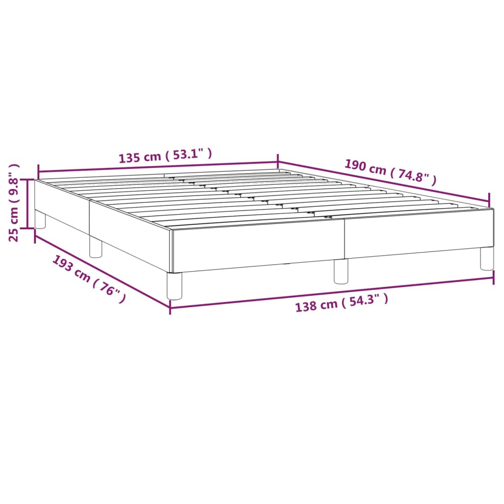 Bed Frame Without Mattress 135X190 Cm Double Double Faux Leather