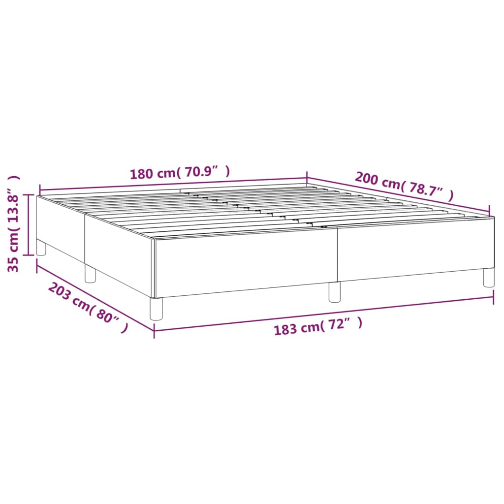 Bed Frame without Mattress Light Grey Super King Fabric