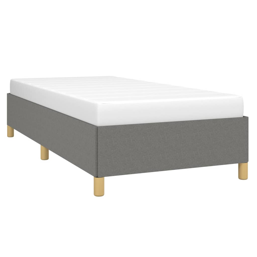 Bed Frame without Mattress Dark Grey 90x190 cm Single Single Fabric