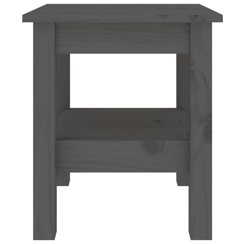 Coffee Table Grey 35x35x40 cm Solid Wood Pine