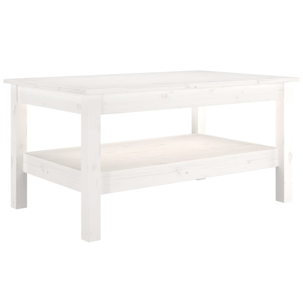 Coffee Table White 80x50x40 cm Solid Wood Pine