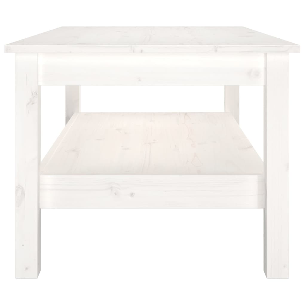Coffee Table White 80x50x40 cm Solid Wood Pine