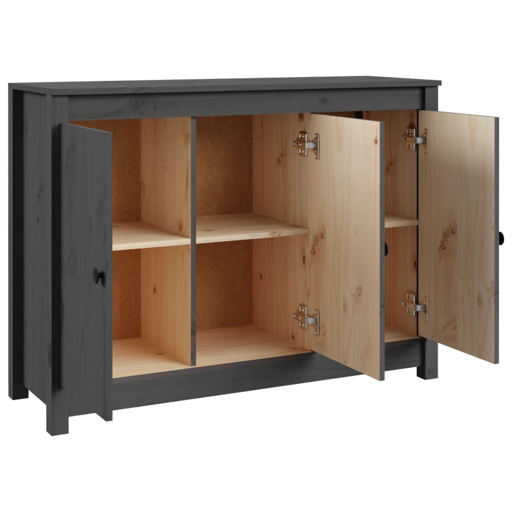 Sideboard Grey 100x35x74 cm Solid Wood Pine
