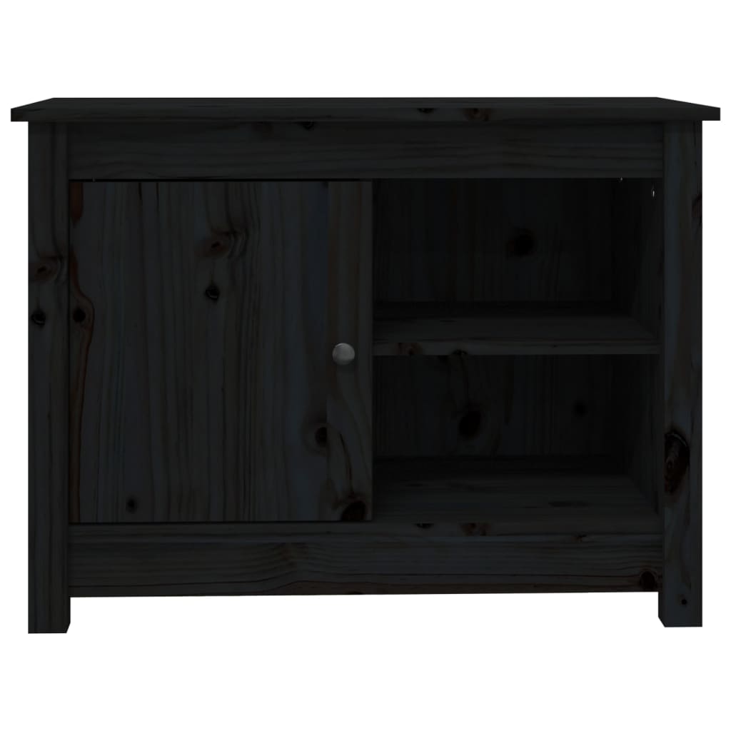 TV Cabinet Black 70x36.5x52 cm Solid Wood Pine