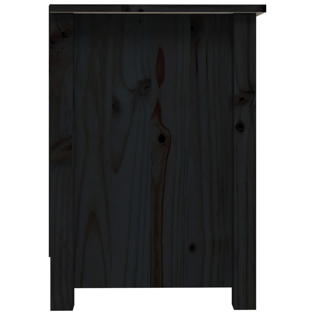 TV Cabinet Black 70x36.5x52 cm Solid Wood Pine