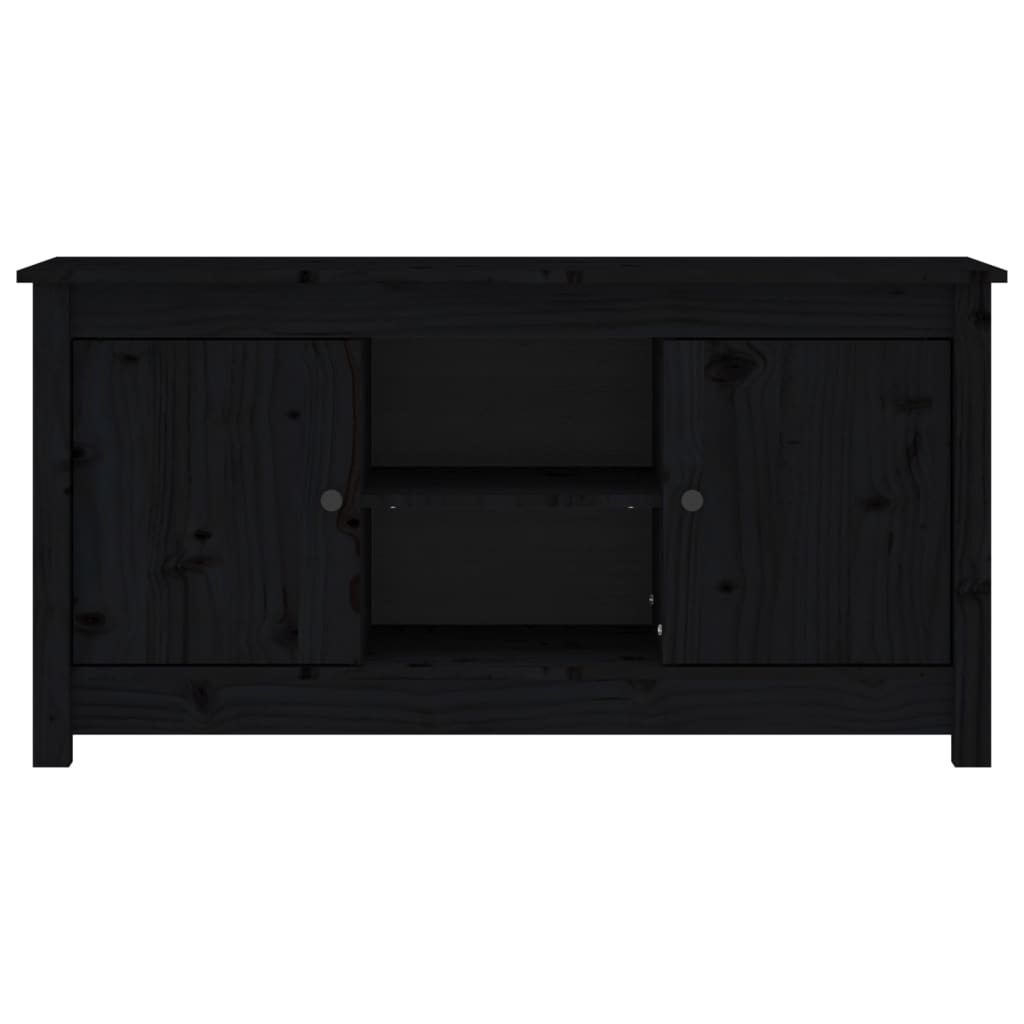 TV Cabinet Black 103x36.5x52 cm Solid Wood Pine