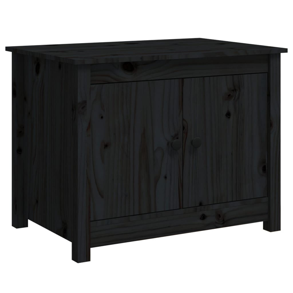 Coffee Table Black 71x49x55 cm Solid Wood Pine