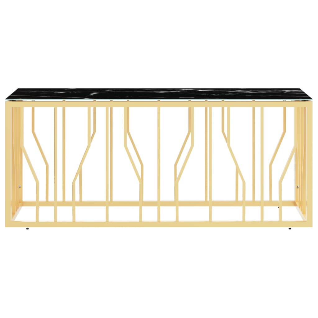 Coffee Table Gold 110x45x45 cm Stainless Steel and Glass