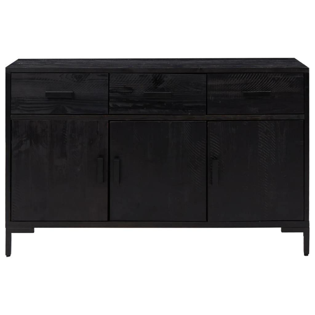 Sideboard Black 110x35x70 cm Solid Pinewood