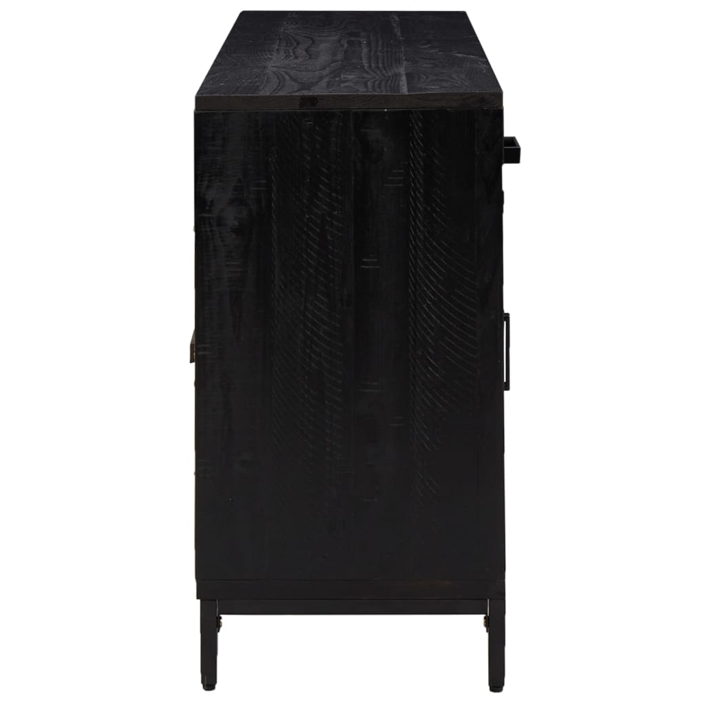 Sideboard Black 110x35x70 cm Solid Pinewood