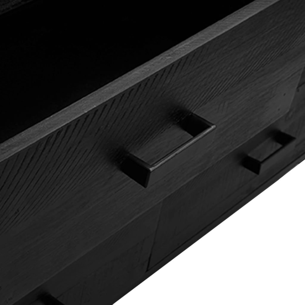 Sideboard Black 110x35x70 cm Solid Pinewood