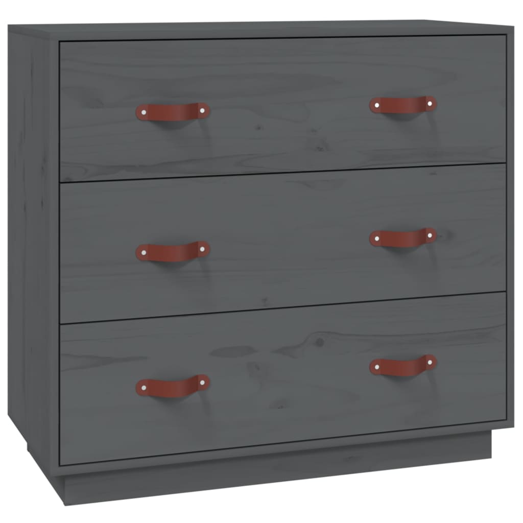 Sideboard Grey 80x40x75 cm Solid Wood Pine