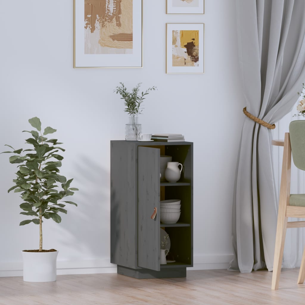 Sideboard Grey 34x40x75 cm Solid Wood Pine