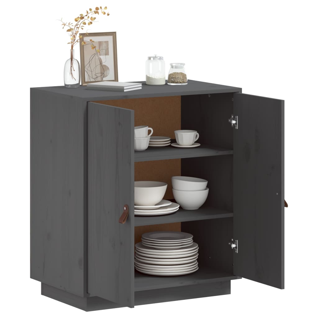 Sideboard Grey 65,5x40x75 cm Solid Wood Pine