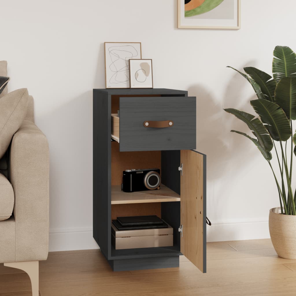 Sideboard Grey 34x40x75 cm Solid Wood Pine