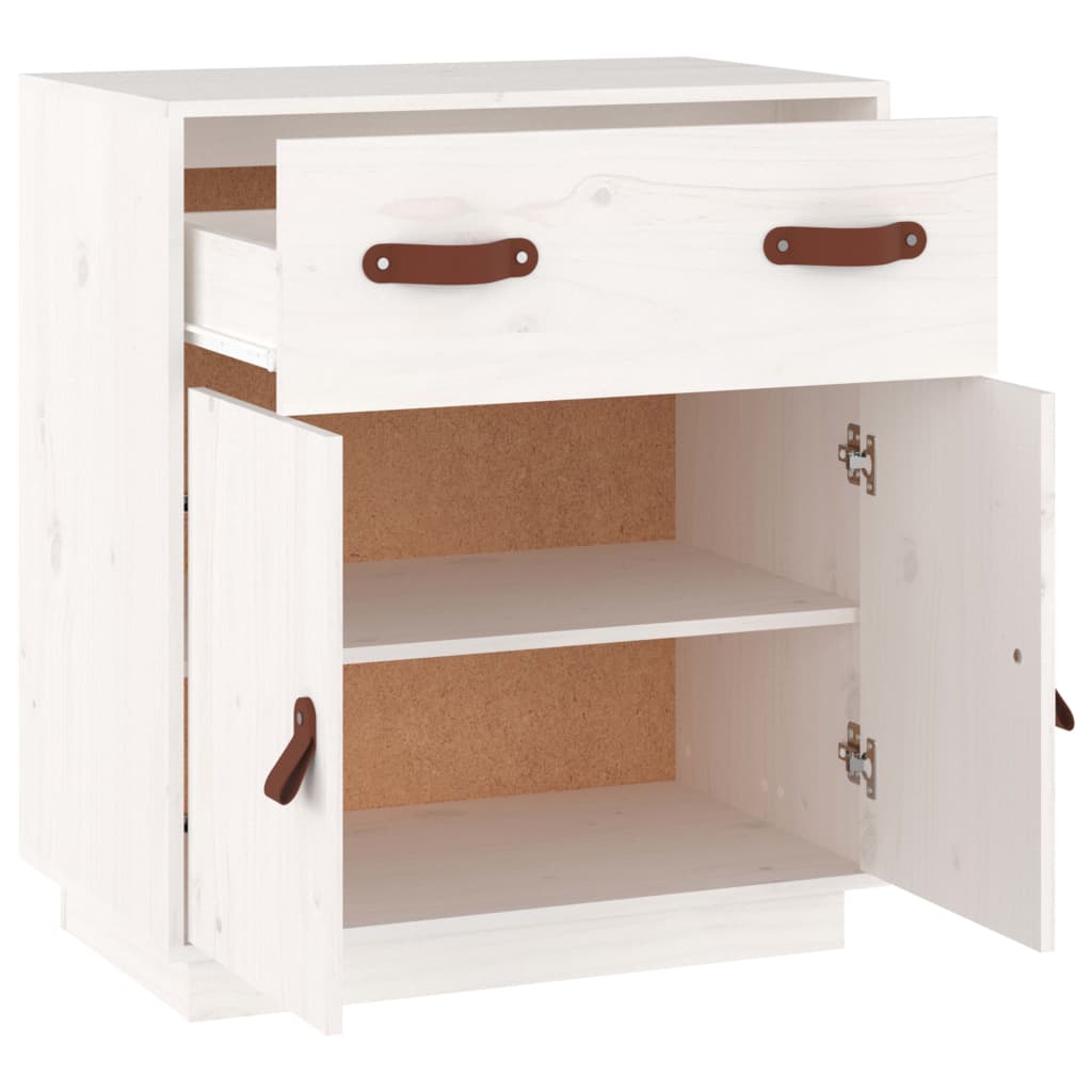 Sideboard White 65.5x40x75 cm Solid Wood Pine