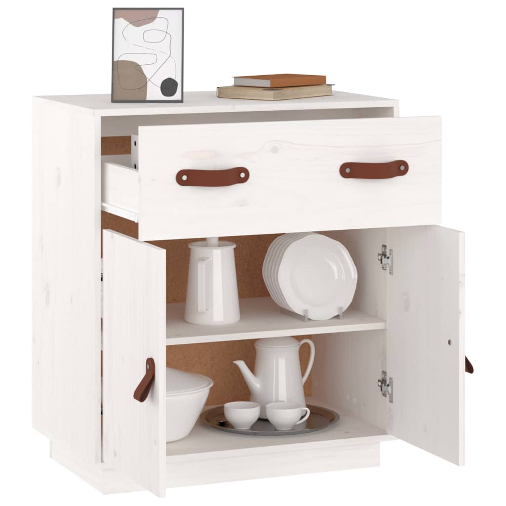 Sideboard White 65.5x40x75 cm Solid Wood Pine
