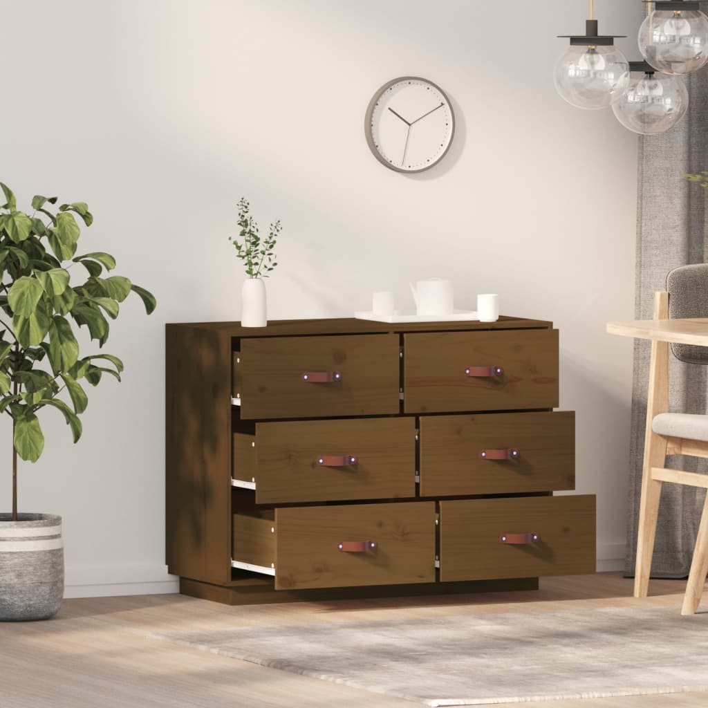 Sideboard Honey Brown 100x40x75 cm Solid Wood Pine