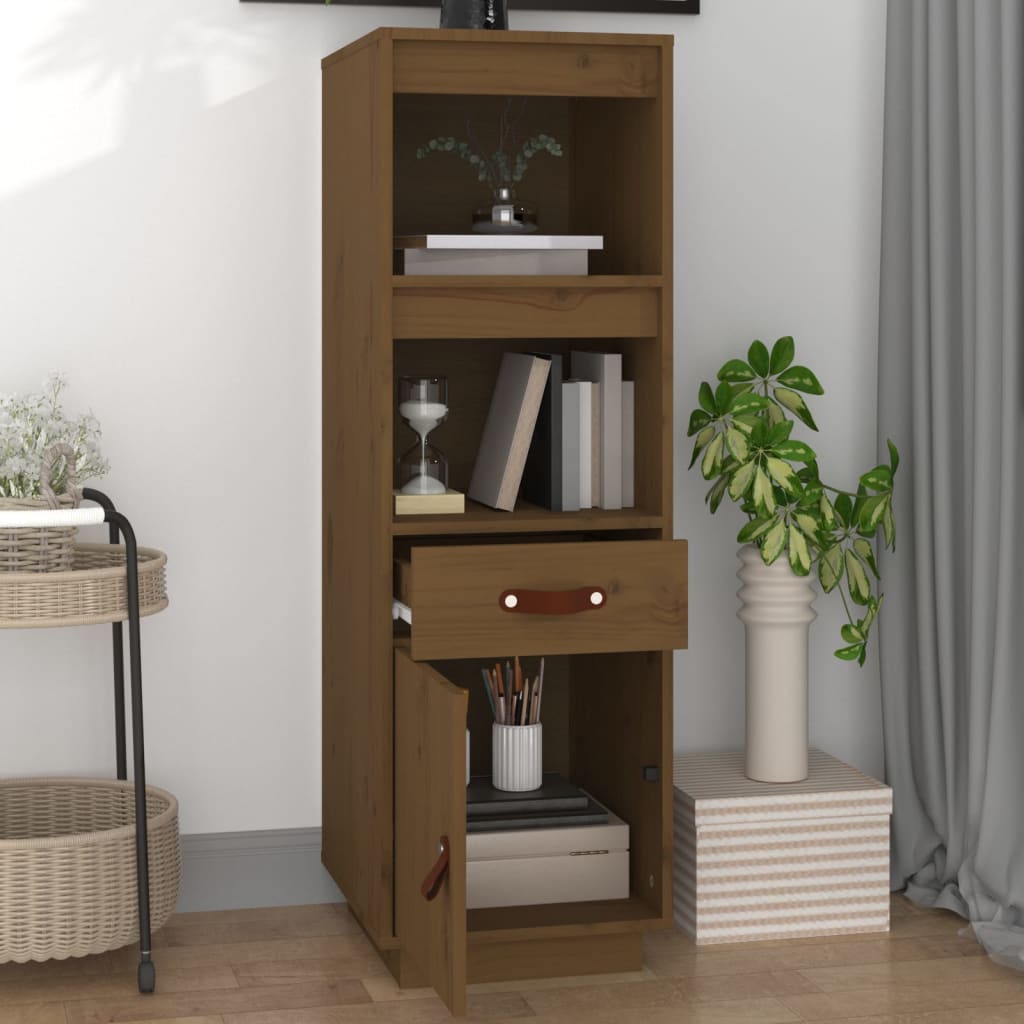 Highboard Honey Brown 34x40x108,5 cm Solid Wood Pine