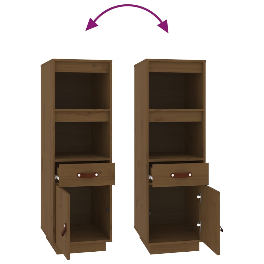 Highboard Honey Brown 34x40x108,5 cm Solid Wood Pine