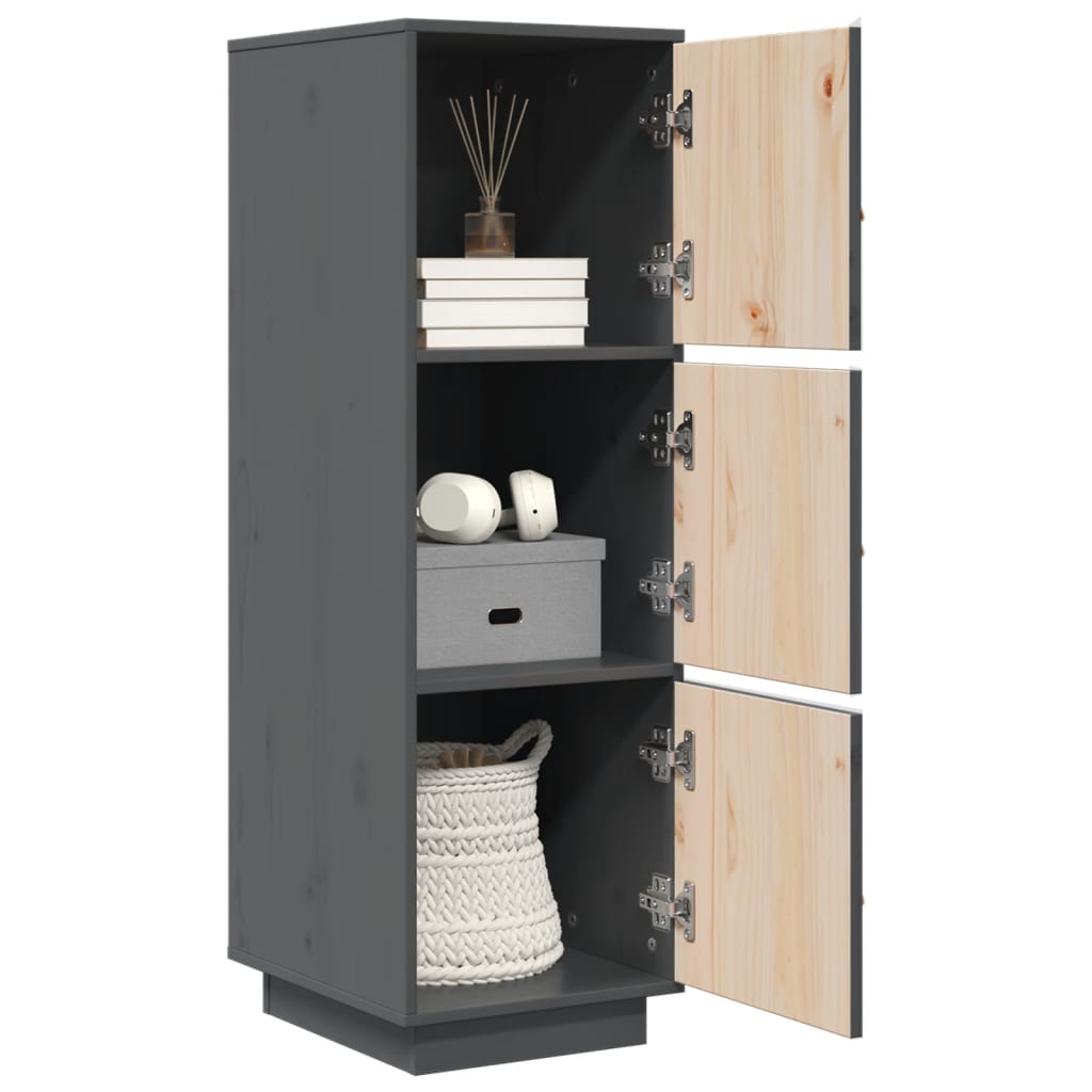 Highboard Grey 34x40x108.5 cm Solid Wood Pine