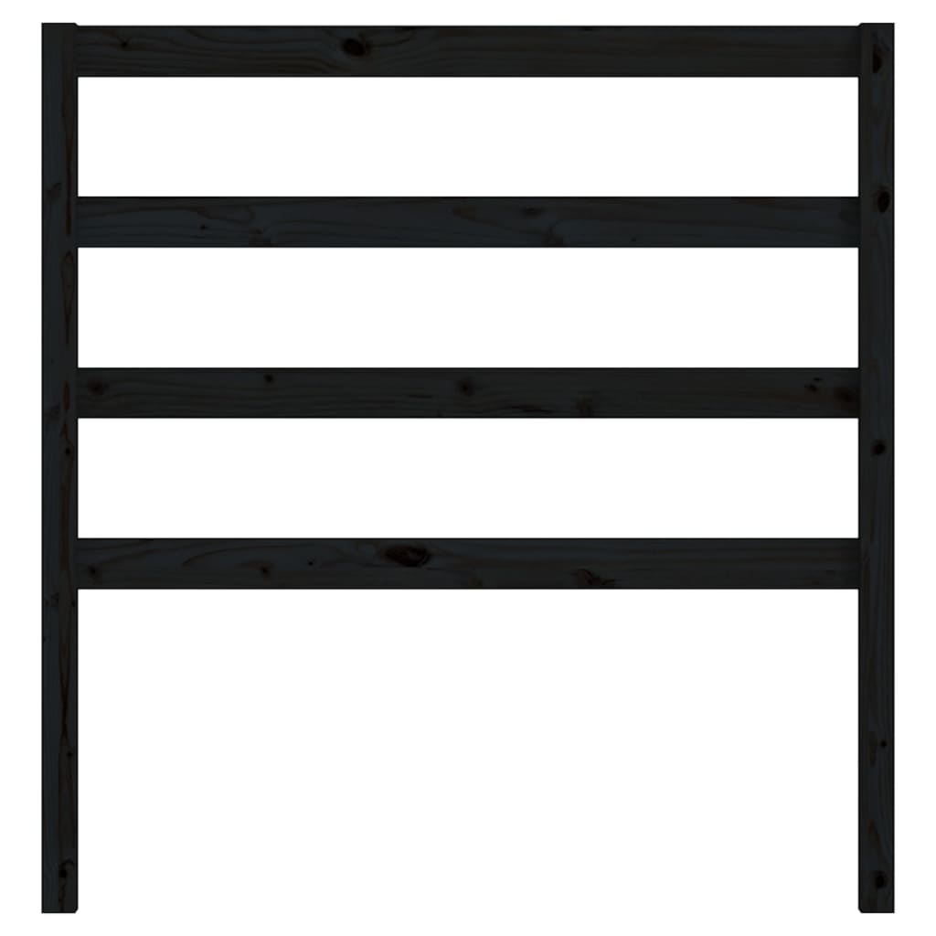 Bed Headboard Black 95x4x100 cm Solid Wood Pine