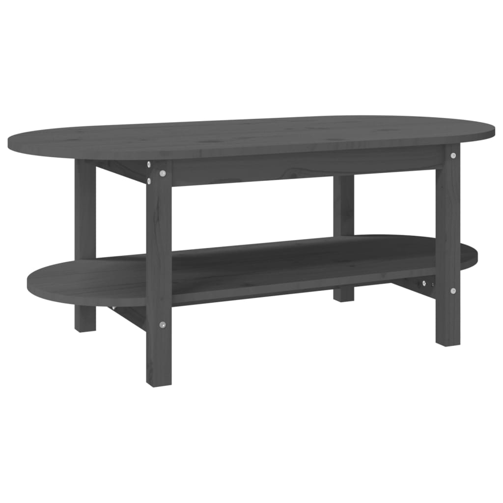 Coffee Table Grey 110x55x45 cm Solid Wood Pine