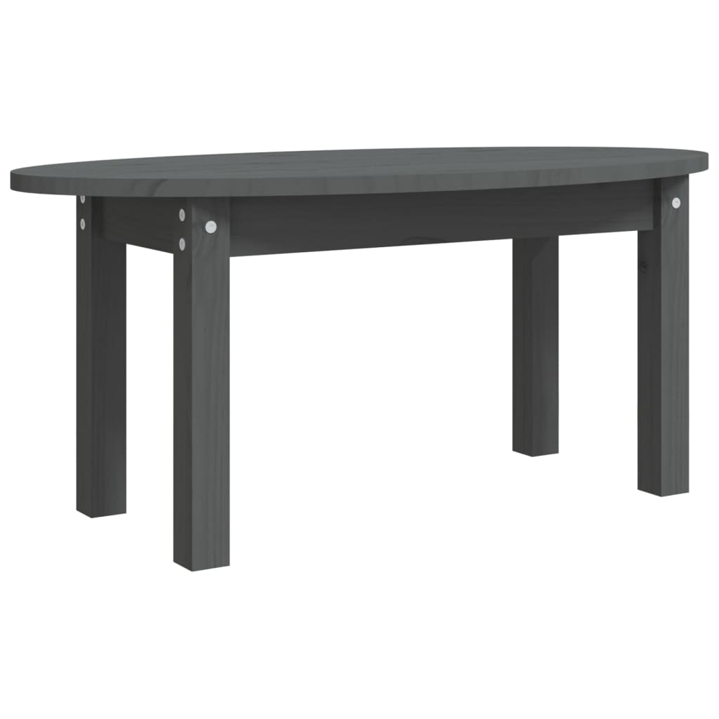 Coffee Table Grey 80x40x35 cm Solid Wood Pine