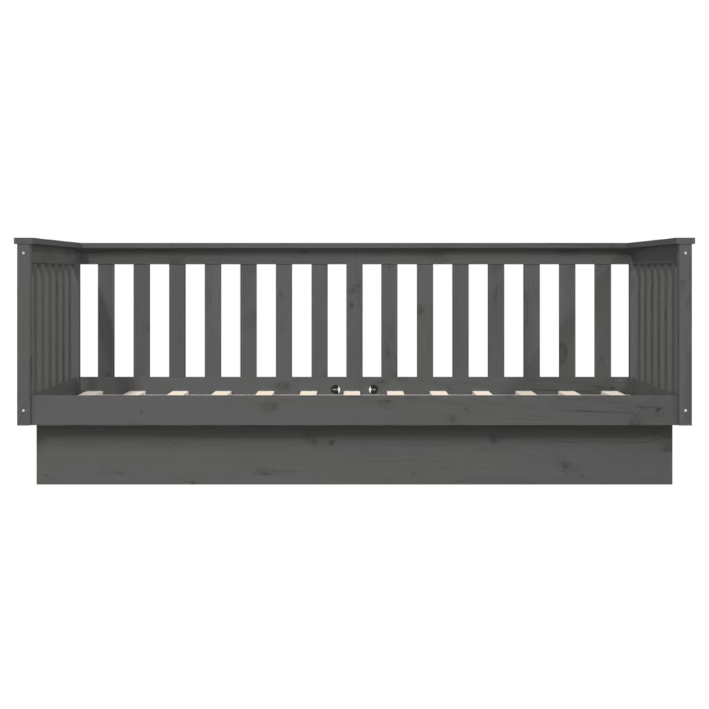 Day Bed without Mattress Grey 80x200 cm Solid Wood Pine