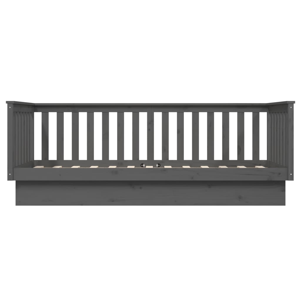 Day Bed without Mattress Grey 100x200 cm Solid Wood Pine