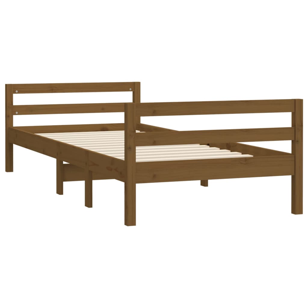 Bed Frame without Mattress Honey Brown 90x190 cm Single Solid Wood Pine