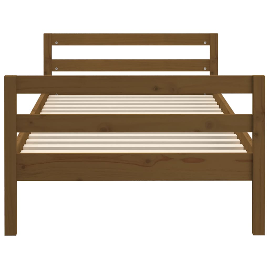Bed Frame without Mattress Honey Brown 90x190 cm Single Solid Wood Pine