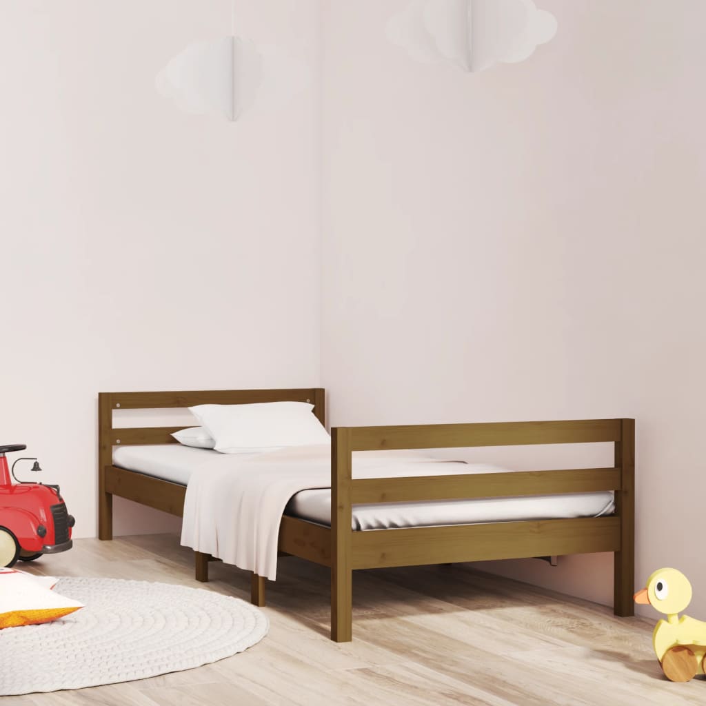 Bed Frame without Mattress Honey Brown 90x190 cm Single Solid Wood Pine