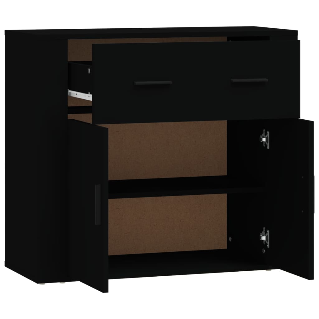 Sideboard Black 80x33x70 cm Engineered Wood