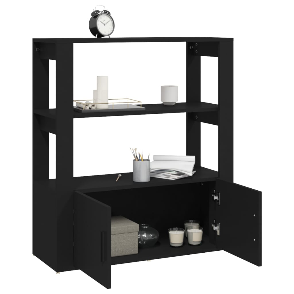 Sideboard Black 80x30x90 cm Engineered Wood