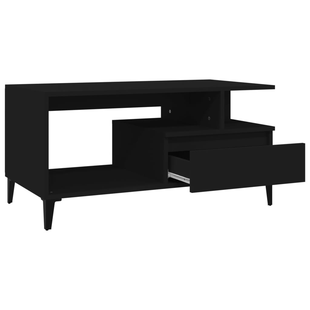 Coffee Table Black 90x49x45 cm Engineered Wood