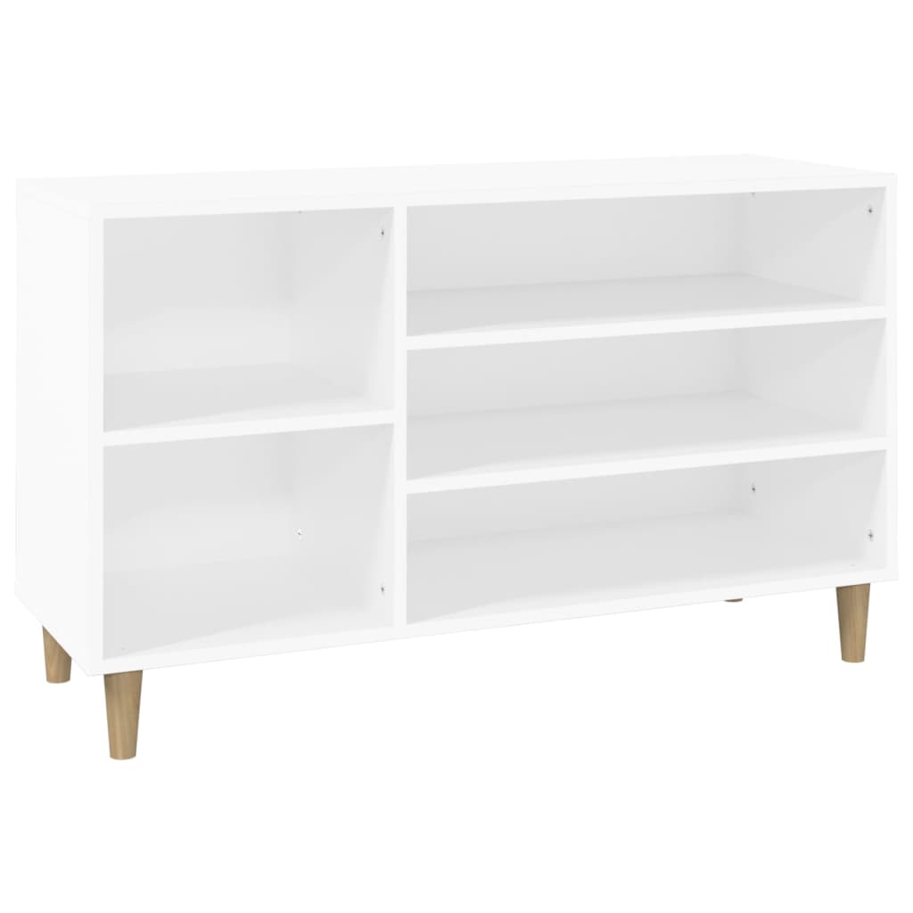 Modern Wooden Hallway Open Shoe Storage Cabinet Unit Organiser Wood Trainer Rack