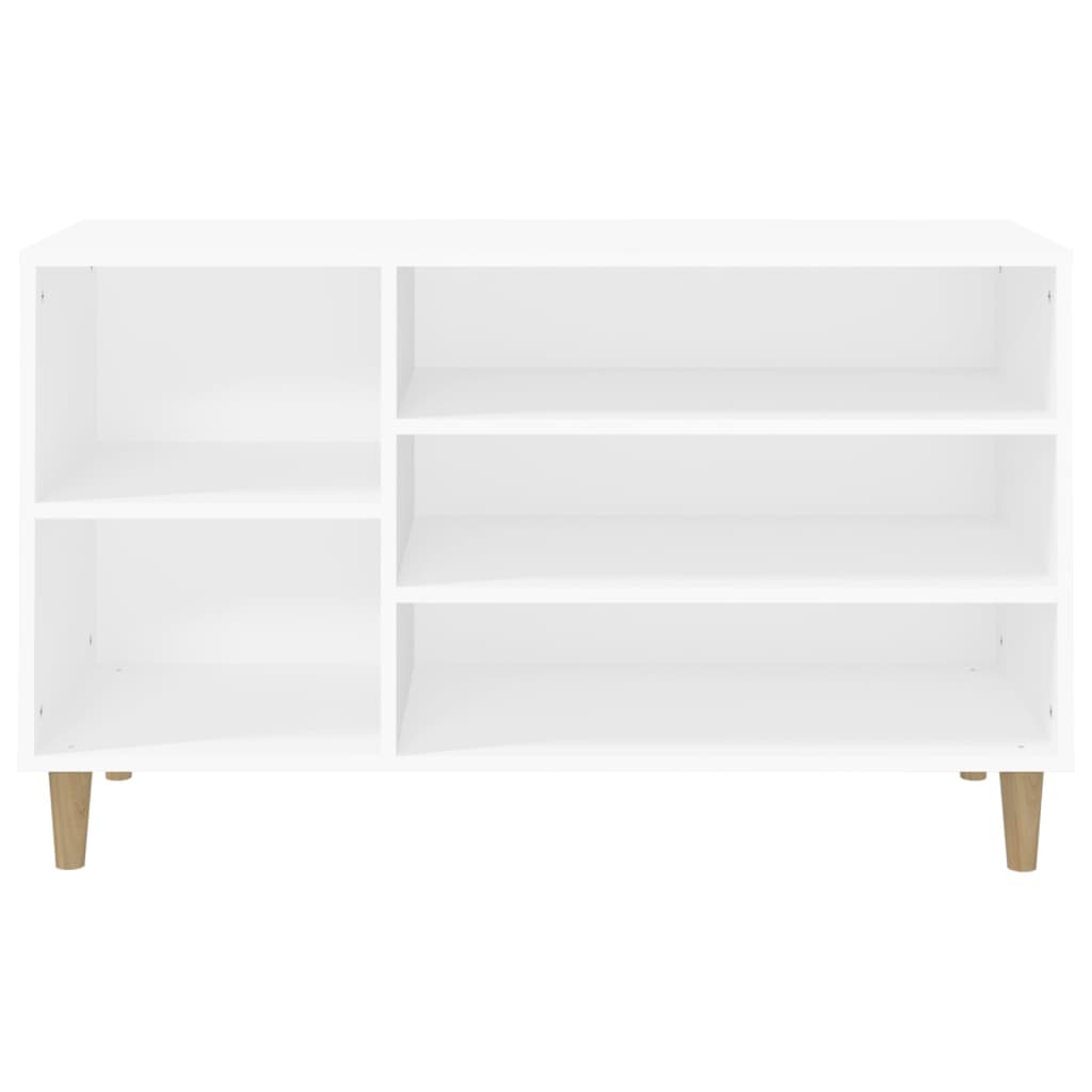 Modern Wooden Hallway Open Shoe Storage Cabinet Unit Organiser Wood Trainer Rack