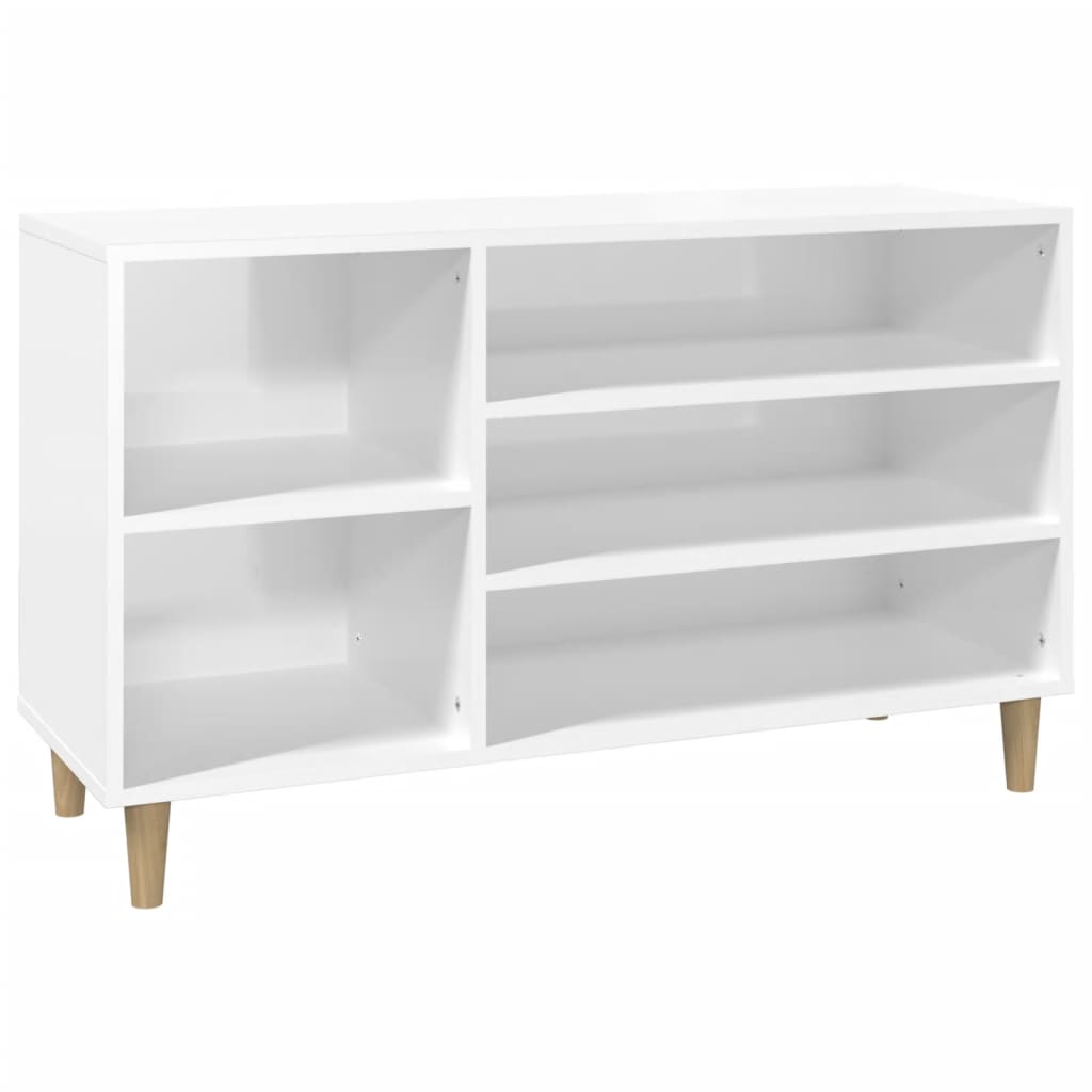 Modern Wooden Hallway Open Shoe Storage Cabinet Unit Organiser Wood Trainer Rack