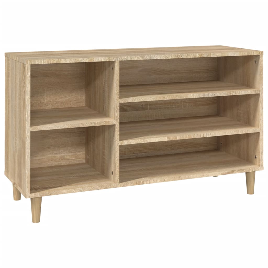 Modern Wooden Hallway Open Shoe Storage Cabinet Unit Organiser Wood Trainer Rack