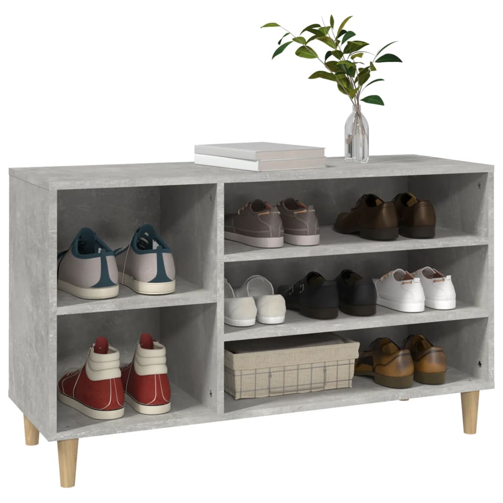 Modern Wooden Hallway Open Shoe Storage Cabinet Unit Organiser Wood Trainer Rack