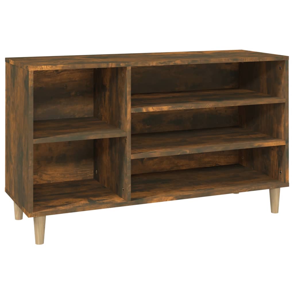 Modern Wooden Hallway Open Shoe Storage Cabinet Unit Organiser Wood Trainer Rack
