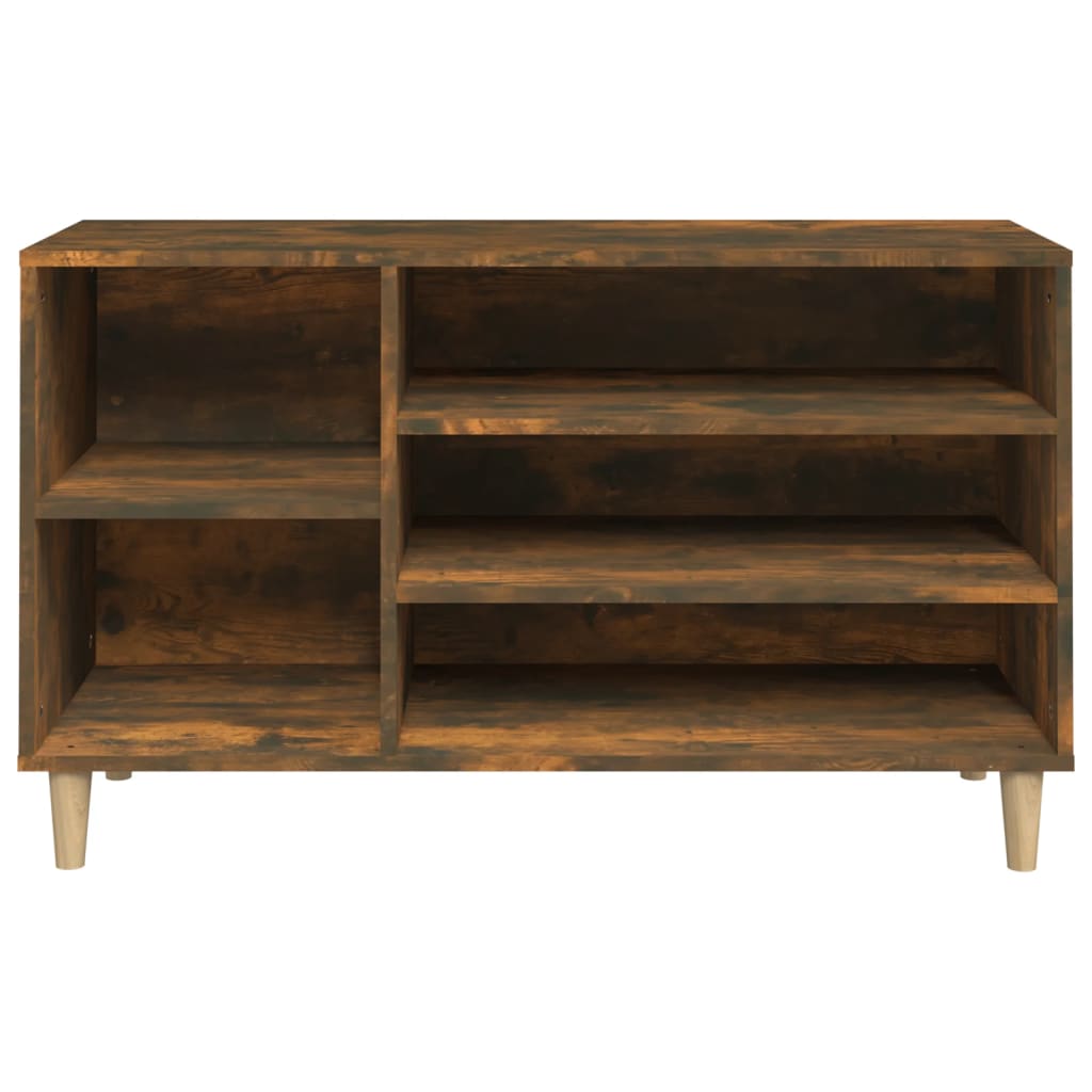 Modern Wooden Hallway Open Shoe Storage Cabinet Unit Organiser Wood Trainer Rack